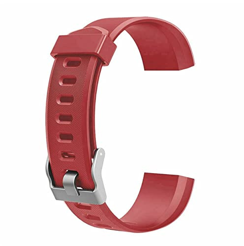 LUGEMA Art- und Weisesilikon-Bügel-buntes justierbares Breathable Uhr-Armband for ID115 plus intelligentes Sport-Armband-Ersatz-Bügel(Red)