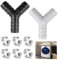 2 Pcs Hose Splitter 2 Way, Washing Machine Y Piece, Hose Splitter, Including 6 Hose Clamps, Bidirectional Y-Shaped Splitter Suitable for Washing Machines and Dishwashers (Black, Grey)