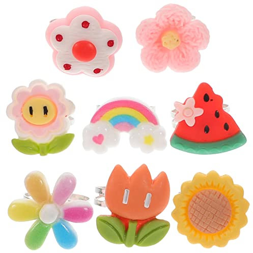 SAFIGLE 1 Box Cartoon Ring Für Mädchen Party Kleine Kleinkinder Kinderringe Fingerdekore Silikonringe Kinderringe Cartoon Ringe Fingerringe Kinderschmuck Legierung