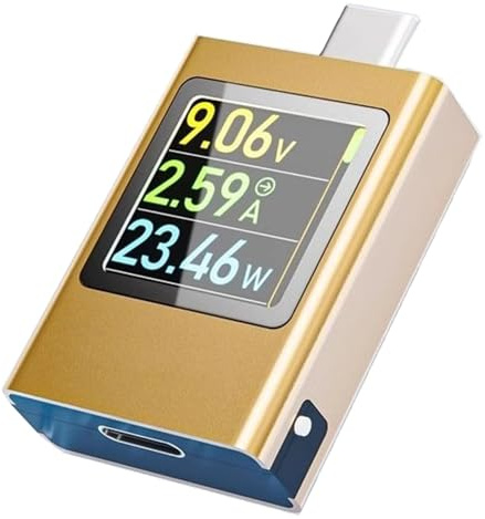 USB Tester Messgerät 4,5-50V, mit Farb-IPS-Display, Strom 0-12A | Unterstützt PD3.1, Typ C Tester QC USB Multimeter USB Power Meter Strommesser Spannung USB Cable Checker