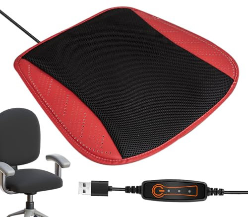 Poludatly Car Ventilated Seat Cushion, Breathable Car Front Seat Ventilated Pad, USB Plug-in Quiet with 8 Fans Ice Silk Mesh Adjustable Three Wind Speeds for Hot Weather