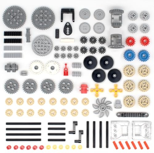ENPUSI Bausteine Bausatz Ersatzteile Set, 117 Teile Zahnräder Getriebe Set mit Drehzahl Verbinder Klemmbausteine zubehör