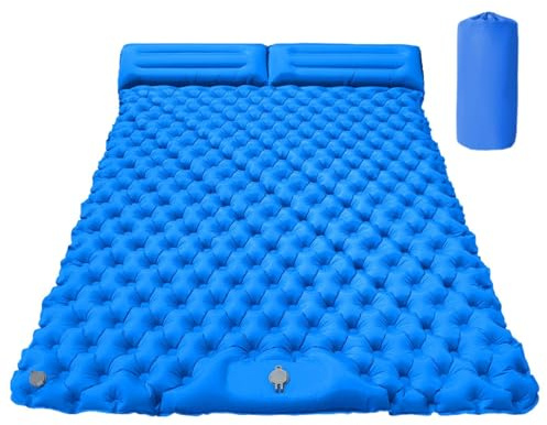 Renopfect Camping Schlafmatte | 2-Personen Luftkissenmatratze Mit Kopfkissen | Leichtes & Kompaktes Outdoor Zubehör Für Camping Wandern Trekking Reisen
