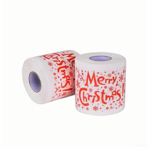 Yuanpgky Toilettenpapierrolle mit Weihnachtsmuster, lustiges Toilettenpapier, Badezimmerzubehör, Geschenke für Weihnachten (C)