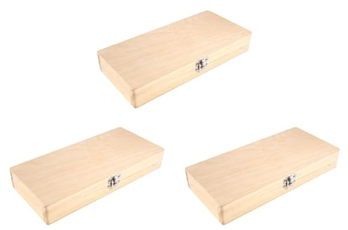 Jemcgrl 3X Wooden Slide Storage Box, Holds 50 Slides, Microscope Slide Box