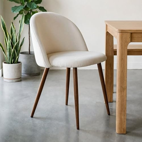 IDIMEX Chaises de salle à manger Navia Lot de 2, Beige - Chaises en velours et assise rembourrée, chaise avec pieds en métal stable, meubles de salle à manger au design moderne [charge maximale 150 kg