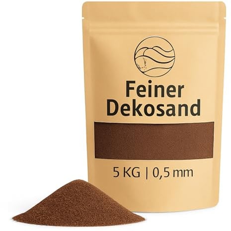 Deko-Sand braun als farbige Streudeko - 5 kg kleine Deko-Steine Ø 0,5 mm für Gläser, Vasen