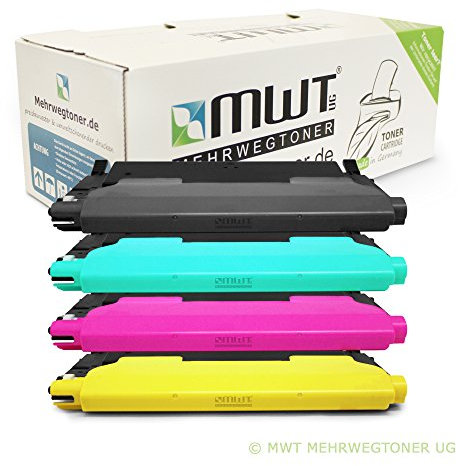 Mehrwegtoner MWT Toner mit 50% mehr Leistung für CLP 320 , 325 CLX 3180 , 3185 ersetzen Samsung CLT-K4072S CLT-C4072S CLT-Y4072S CLT-M4072S Patronen im Bundle Original (ISO-Norm 19798 )