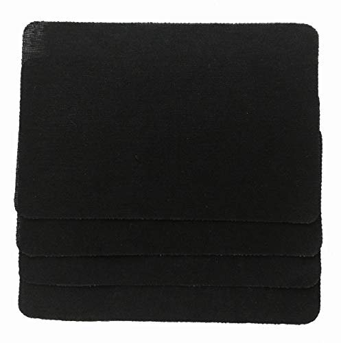 iHS Range 4er Set SCHWARZ Bügelflicken zum Aufbügeln aus Baumwolle 10x15cm I Stoffflicken Ausbesserungsflicken Reparatur-Flicken Reparatursatz
