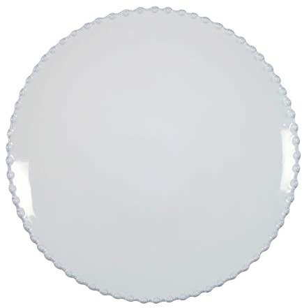 Costa Nova Ceramic Stoneware 11'' Dinner Plate - Pearl Collection, White | Microwave & Dishwasher Safe Dinnerware | Food Safe Glazing | Restaurant Quality Tableware