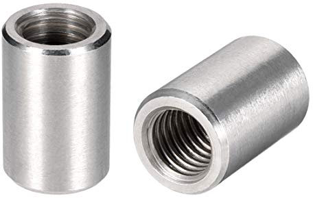 sourcing map Rund Verbinder Muttern Verbindungsmuttern, M14x30mm Höhe Hülse Stangen Bolzen Mutter Edelstahl 304, Packung mit 5
