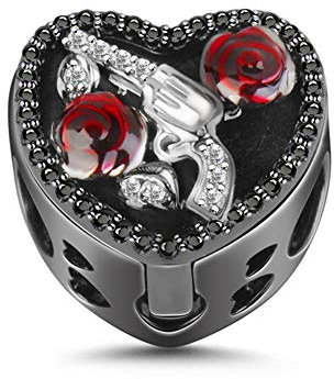 Gnoce Ätherisches Öl Diffusor Charm Aromatherapie S925 Sterling Silber Perle Waffen und Rosen fit für Armband/Halskette Schmuck Geschenk für Frau Freundin Weihnachten Neujahr