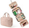Trousse de Toilette de Voyage à Suspendre, Grande Trousse de Toilette Portable avec 4 Compartiments et 1 Crochet Robuste pour Femme, Homme, Fille, Voyage d'affaires
