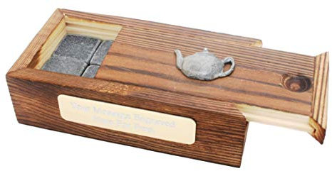 Teapot Whiskey Gin Ice Cube Stones in Wooden Box Free Engraving 363
