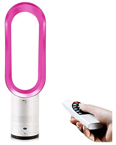 YWHCLH Bladeless Fan, Negative Ions Safe Air Cooler, Ultra-Quiet Portable Air Multiplication Tower Fan, Remote Controlled Home Fan (Pink)