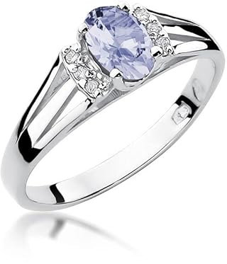 Damen Ring 585 14k Gold Weißgold echt Tansanit Edelstein Diamanten Brillanten