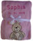 Wuff-Dogsworld Babydecke viele Farben & Motive mit Namen/Geburtsdatum Bestickt Geschenk Baby (rosa Hase)