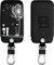 kwmobile Accessoire Clé de Voiture Compatible avec Renault Smart Key 4-Bouton (Keyless Go Uniquement) - Coque de Protection en Simili Cuir - Petit Amour Blanc-Noir