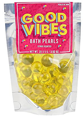 Gift Republic Bath Pearls Good Vibes Badeölperlen, Zitrusduft, Verwöhngeschenk, Retro, Spa, Spaß, 20 Stück