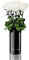 EG EMMIE GRAY Classic Vase Set | Long Stem Infinity Rosen inklusive schwarzer Glasvase - Luxuriöser Rosenstrauß aus echten Premiumrosen, 1-3 Jahre haltbare Rosen, (Pure White, 10 Rosen)