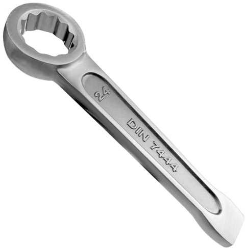 WEDO Slogging Ring Box End Striking Ring Wrench 50mm,Stainless Steel Single Head Spanner,Length 250mm,12 Point Straight Box Strike Wrench,Anti-Corrosion,DIN 7444