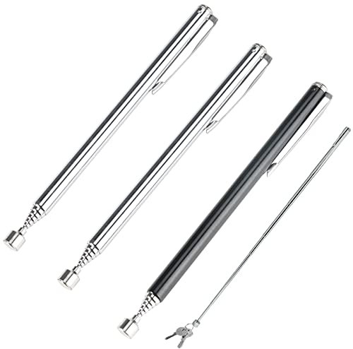 Magnetische Teleskopstab Magnetheber Ausziehbar Magnet bzw Teleskop Magnet Magnetische Teleskopstab Aufnahmewerkzeug Heber Ausziehbar Metallteilen Münzen Schrauben Magnetstab Silber Magnetstab 3 Stück