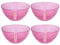 YöL Set of 4 Small Bowls Plastic Pink Aztec Design Reusable Summer Party BBQ Ice Cream Bowl Sundae Snack