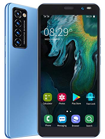 Elprico Smartphone LANDVO Rino4 Pro per Android, smartphone con schermo da 5,45 pollici, 512 MB di RAM, 4 GB di ROM, doppia SIM, batteria da 1500 mAh, telefono cellulare sbloccato (blu)