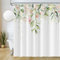 Uiiooazy Rideau Douche Anti Moisissure, Rideau de Douche 180x200cm Vert Clair Feuilles d'eucalyptus Fleuri Rose Rideaux de Baignoire Tissu Lavable Imperméable Rideaux Salle de Bain avec 12 Crochets