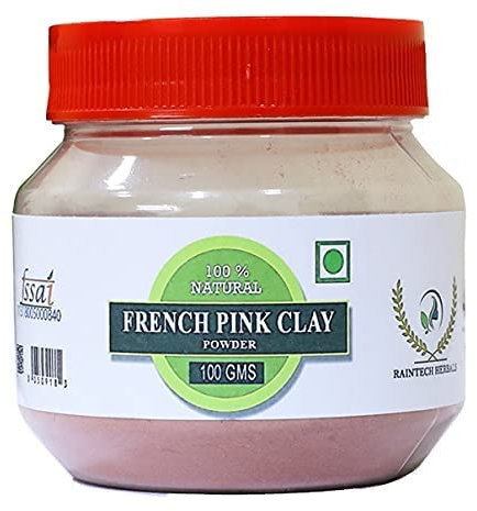 AOZA Raintech Herbals, polvere di argilla rosa francese, 100 g