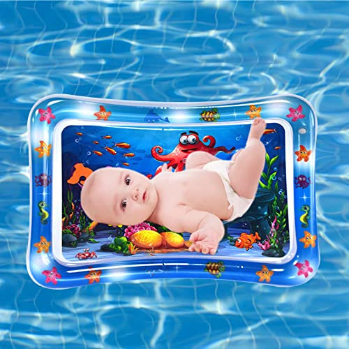 Colchoneta de agua hinchable para bebés, colchoneta de agua plegable, colchoneta de agua hinchable para bebés y niños pequeños, colchoneta de agua sin BPA para recién nacidos de 3 a 12 meses