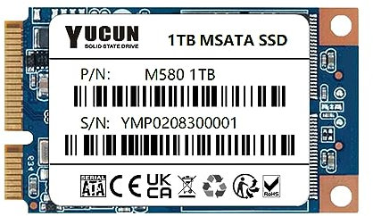 YUCUN MSATA III Disque Flash SSD 1TB Go Interne Solid State Drive 1TB