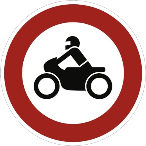Verkehrsschild VZ255, Verbot für Krafträder, Alu, RA1, Ø 420 mm