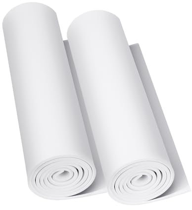 Do²ping 2-Pack Goma EVA Blanca, Espuma EVA 4mm, 35.5 x 150cm EVA Foam Cosplay, alta densidad 86kg/m3 Rollo Goma EVA para Costume Proyecto DIY (2PCS 4mm Blanca)