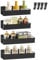 Keilend Magnetic Spice Rack for Refrigerator - 4 Pack 2 Sizes Fridge Shelves With 11 Lbs Weight Capacity, Strong Shelf for Kitchen Storage - Iron|Black