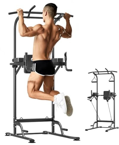 Power Tower Dip-Station, Klimmzugstange für Zuhause, höhenverstellbar, multifunktional, Heim-Krafttraining, Fitness-Trainingsgeräte, einfache Installation