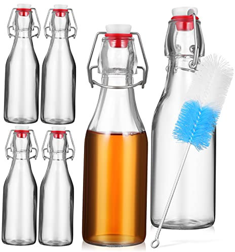 TOPBATHY Lot de 6 Brosses de Nettoyage pour Bouteilles Pivotantes - Couvercles à Boucle Anti-fuite pour Le Rangement Des Bouteilles de Voyage