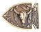 JEAN'S FRIEND Vintage bronzefarbene Pfeilspitze Bull-Gürtelschnalle Boucle de ceinture, Antik Bronze, Large