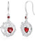 FANCIME Tree of Life Garnet Earrings, 925 Sterling Silver January Birthstone Earring Fine Jewellery Birthday Gifts for Girls Women