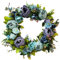 Spring Summer Flower Wreaths,Floral Hydrangea Peony Wreath,Artificial Eucalyptus Green Leaves Farmhouse Wreaths,Decorated Wreath Peony for Front Door Wall Window Wedding Party Decoration(Blue)