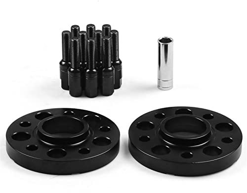 WUPEDI 20 mm 66,6 mm 5 x 112 mm Raddistanzscheiben mit zentrischer Bohrung, M14 x 1,5 Kegelschrauben, for Audi, Q5 SQ5 mit Kugelbolzen TT102128 Nabenzentrierte Spurverbreiterung-Adapter(Size:Black bol