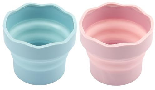 BEAHING Paint Brush Rinser, 2Pcs Paint Brush Cleaner Collapsible Silicone Paint Brush Cleaner Paint Cups Portable Rinse Cup Painting Supplies Artists Gifts, Paint Brush Cleaner