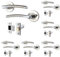 EAI Internal Door Handle + Latch Set Duo Finish | 6 Pairs Satin Nickel and Polished Chrome Lever on Rose Round | Latch (64mm)