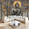 Wandgemälde Tapete Statue Buddha Und Lotus Fototapete Für Schlafzimmer Wohnzimmer Sofa Tv Hintergrund Wanddekoration Vliespapier, 200 x 140 Cm Wanddeko Wohnzimm