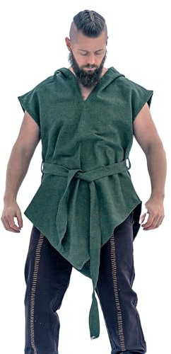 Leonardo Carbone® Waldläufer Tunika Aldon Unisex - Mittelalter Kleidung Herren & Damen, Mittelalter Hemd, Freizeithemden Kurzarm, Karneval Kostüm, LARP Kleidung - 100% Baumwolle
