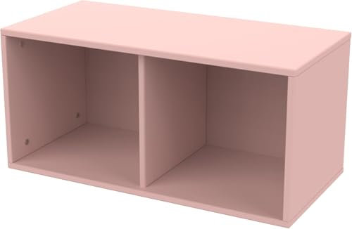Flexa DOTS Bücherregal Kinder | Kinderzimmer Möbel | Wandmontierte Aufbewahrungseinheit mit 2 Fächern | Ideal Regal für Spielzeug, Bücher & Kleidung | Farbe: Rosa