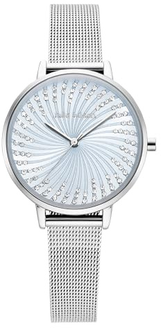 Julie Julsen Damen Damenuhr Edelstahl 22cm Zirkonia Edelstahl Silbergrau Quarzwerk Mineralglas 148000037