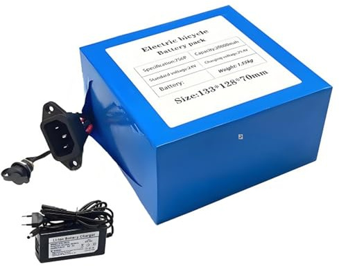 GNIUBBDB 24V 20Ah 7S6P E-Bike Lithium Ion Battery Pack with Charger Built-in BMS Protection Ideal for 500W Electric Bicycle Motor XT90 Plug