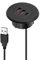3 Port USB Desk Grommet Hole Round Desktop Charging Dock USB With Embedded Power Adapter