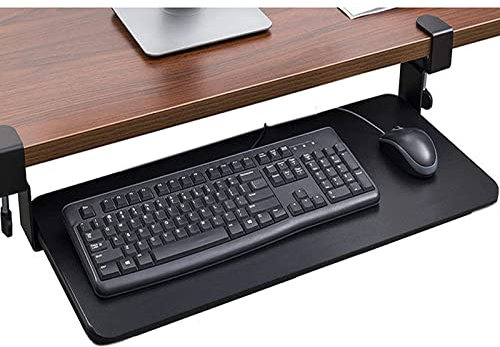 Armlehne, Tastatur-Schiebeplattform, Schwarze Tastaturablage – Tastaturablage Unter Dem Schreibtisch, Einfach Zu Installierende Klemm-Tastaturschublade, Für Büroangestell,Black-65x25cm(26x10Inch)